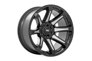 Wheel - Rough Country - 81 Series, One-Piece, Machined Spokes, 20x9, 8x180, 0mm - Semi Gloss Black